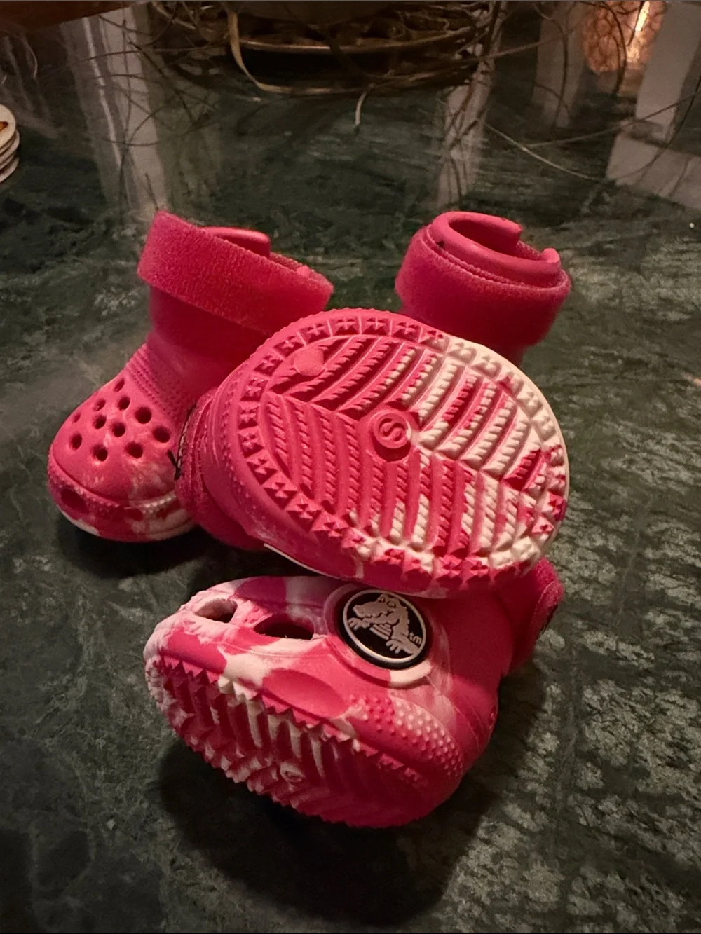 DOG CROCS pink Dragon fruit Bark Box Exclusive, Size Small